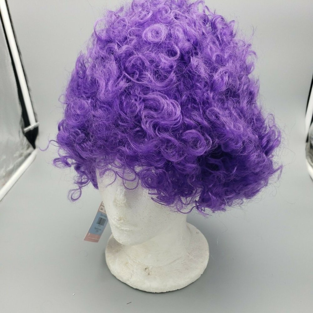 Purple Afro Curly Wig Party 70s 80s Disco Circus